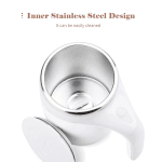 Self-Stirring Coffee Mug - Magnetic Stirring Cup | Stainless Steel Travel Mixing Mug for Coffee, Milk, Hot Chocolate | Battery Operated